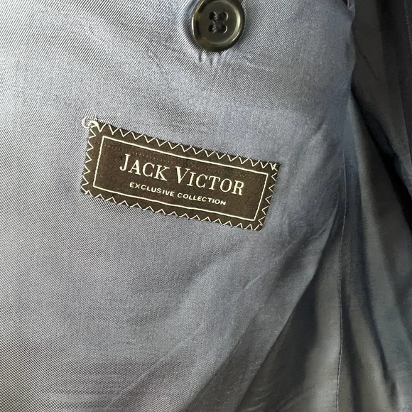 Jack Victor Venice Navy Blue Pinstripe Suit 2-Pc Wool Jacket 44L & Pants 38L - Picture 11 of 13